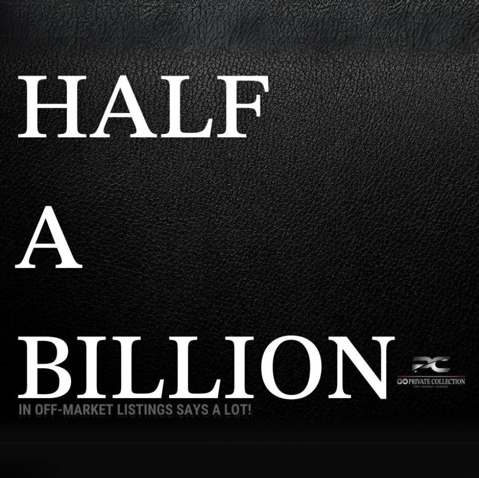 black text box with text on it that says "half a billion"